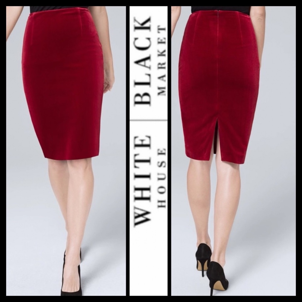 🔥SALE🔥 NWOT WHBM Velvet Pencil Skirt - Picture 2 of 7